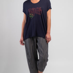 Denim Stripe Barrel Jean