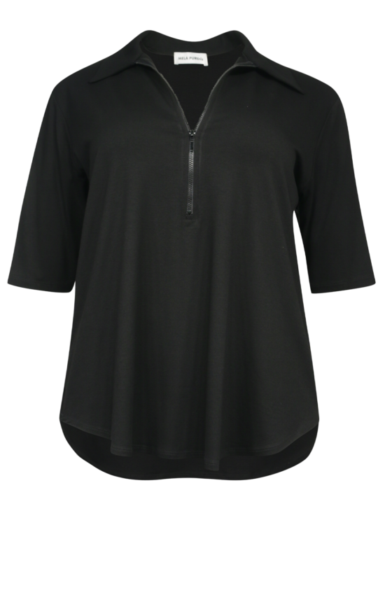 Zip Collar Top product photo.
