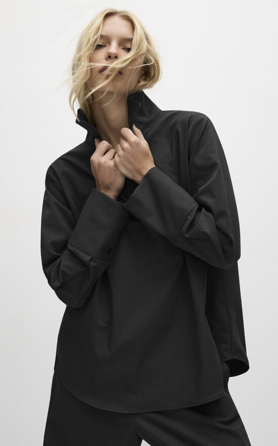 Half Zip Blouse product photo.