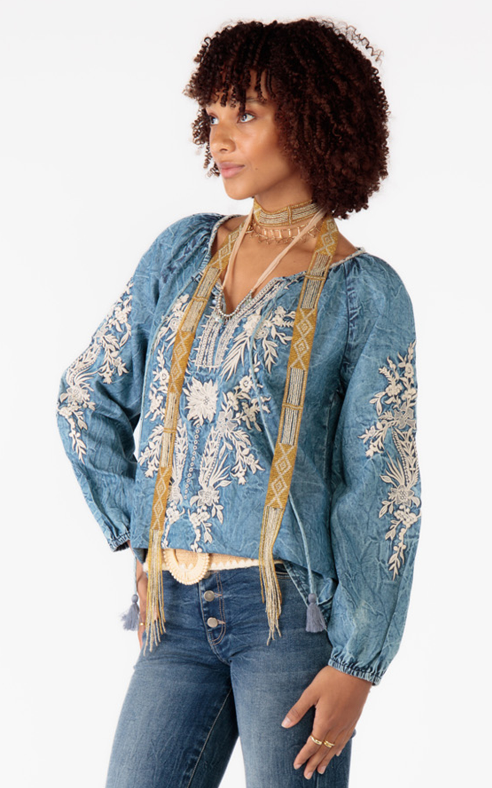 Alessia Shirt Embroidered product photo.