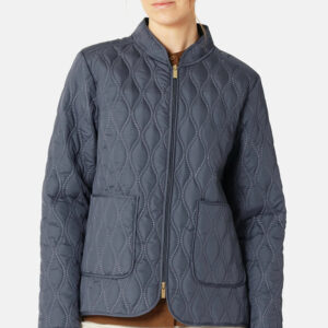 Short Quilted Two Way Zip Jacket