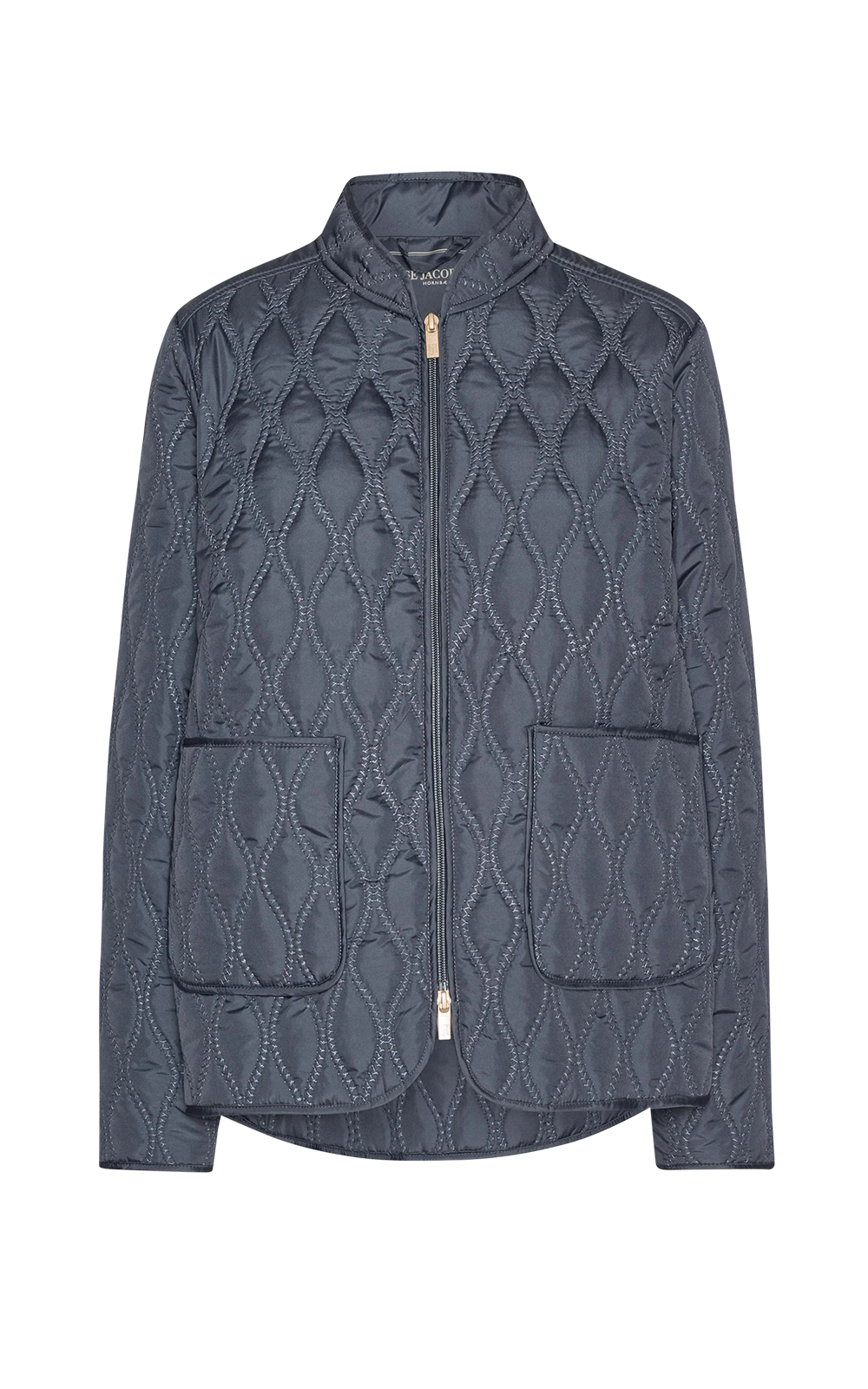 Short Quilted Two Way Zip Jacket product photo.