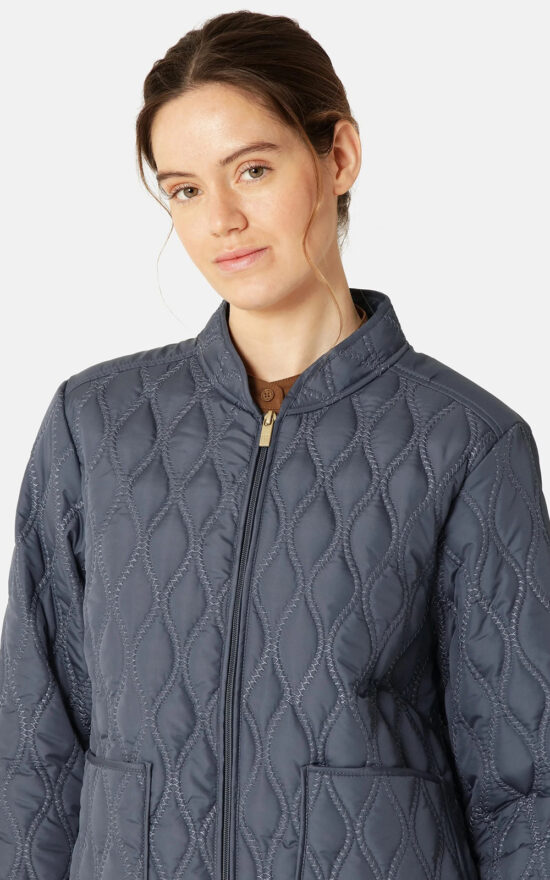 Short Quilted Two Way Zip Jacket  product photo.