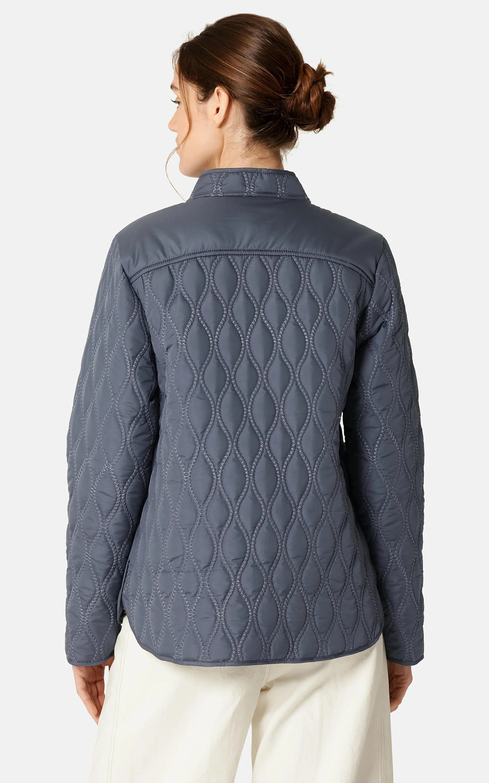 Short Quilted Two Way Zip Jacket  product photo.