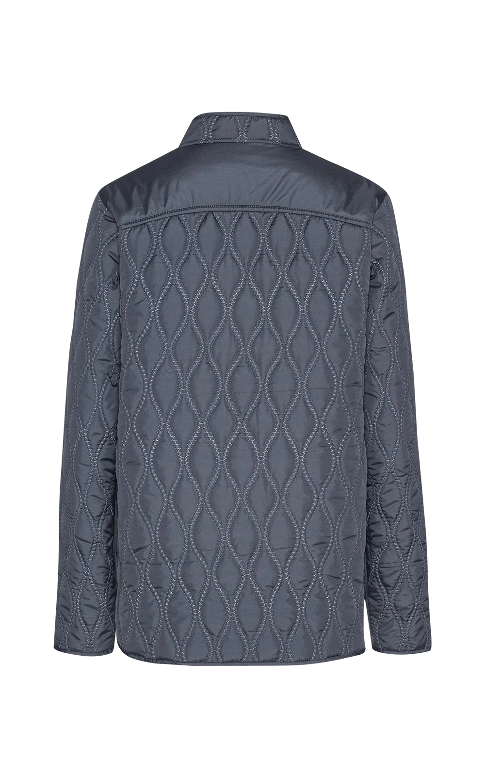 Short Quilted Two Way Zip Jacket product photo.