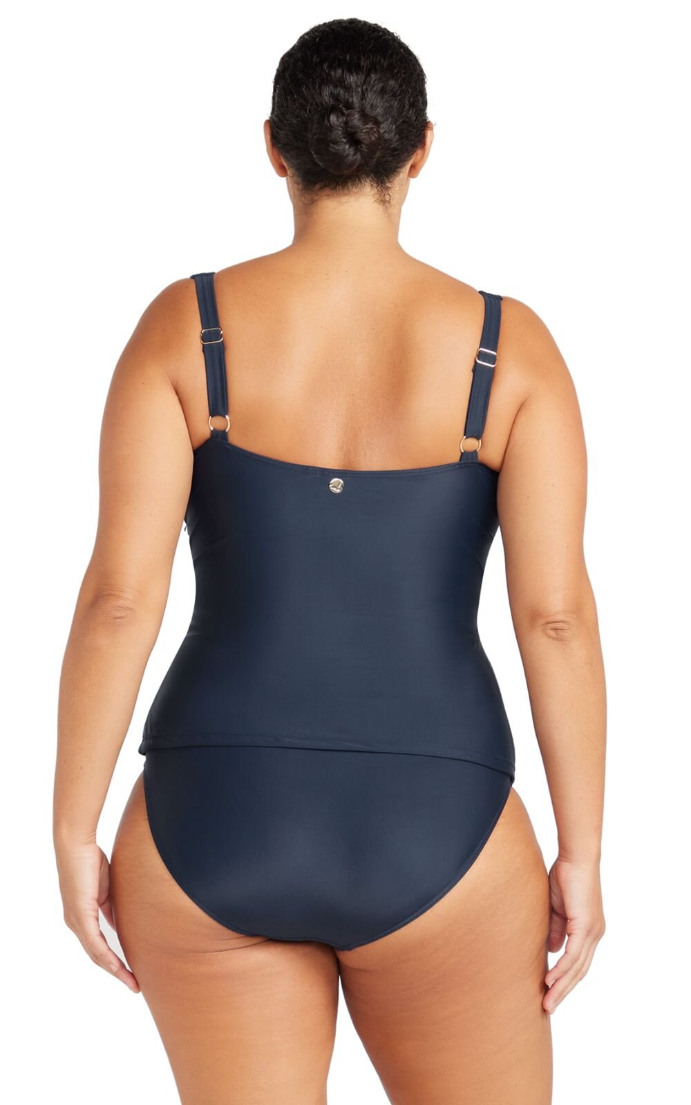 Rembrandt Cross Over Side Drawstring Soft D-G Cup Tankini Top product photo.