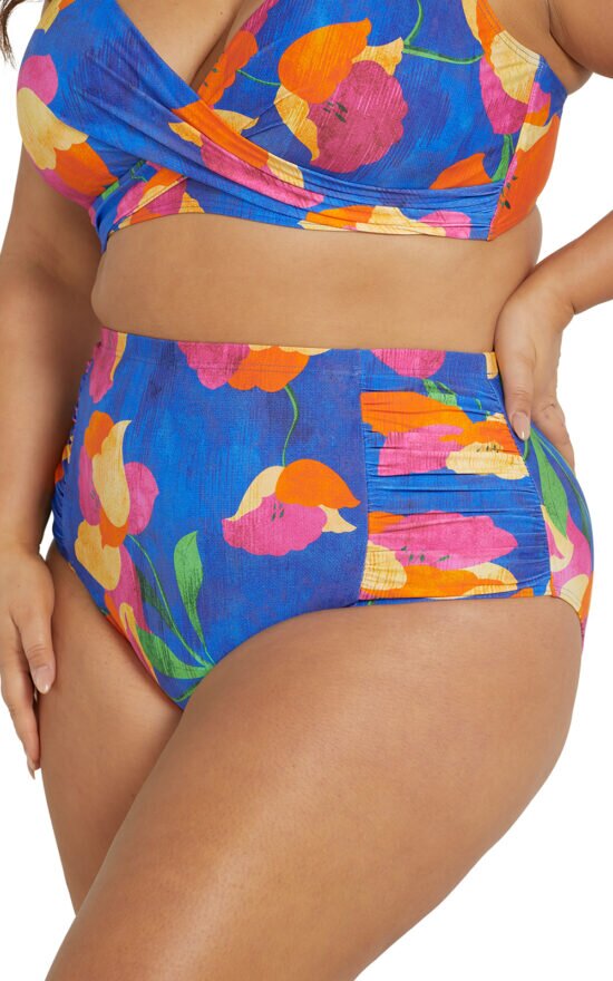 Botticelli High Waist Rouched Swim Pant product photo.