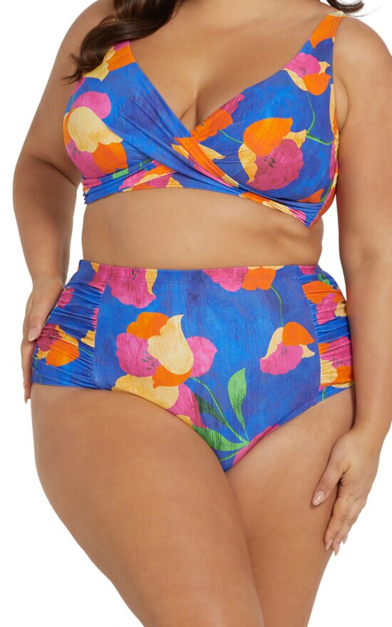 Botticelli High Waist Rouched Swim Pant product photo.