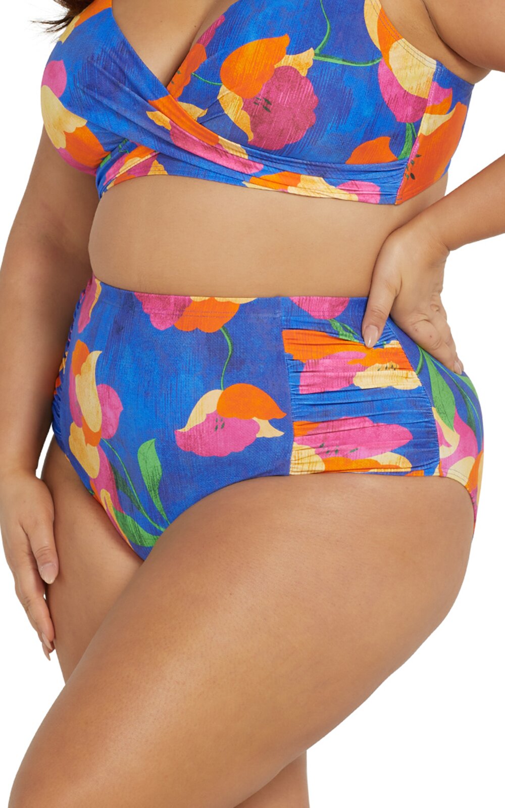 Botticelli High Waist Rouched Swim Pant product photo.