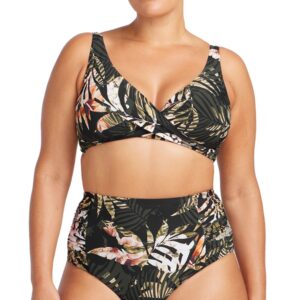 Botticelli High Waist Ruched Side Panel Swim Pant