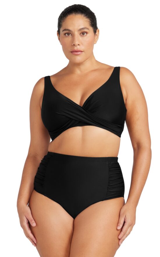 Botticelli High Waist Rouched Swim Pant product photo.