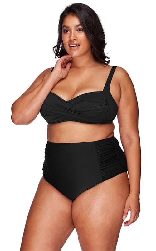 Botticelli High Waist Rouched Swim Pant product photo.
