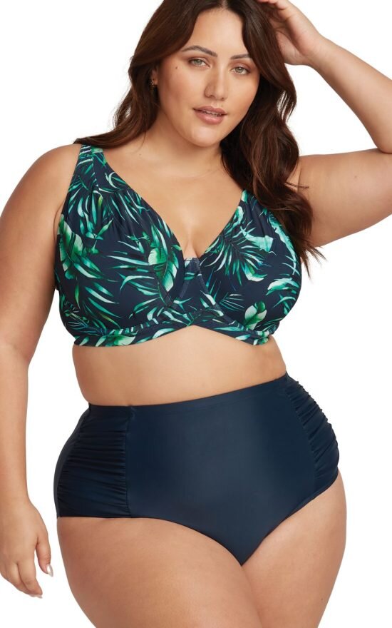 Botticelli High Waist Rouched Swim Pant product photo.
