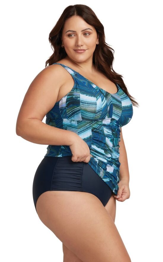 Botticelli High Waist Rouched Swim Pant product photo.