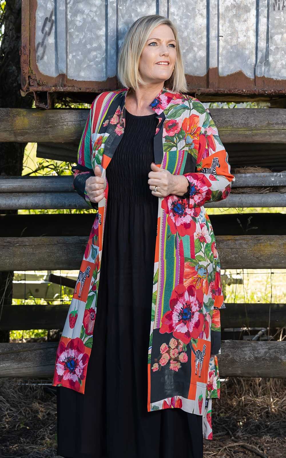 Back Frilled Duster Wandering product photo.