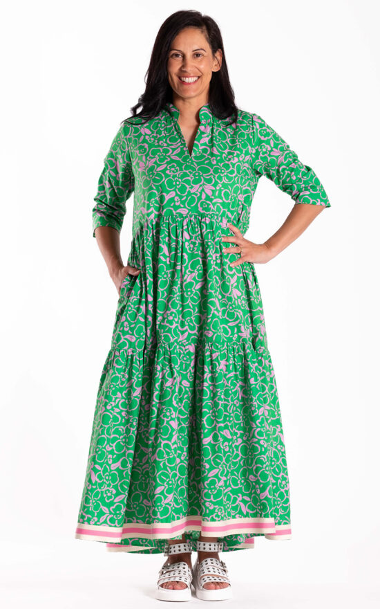 Collar Tiered Dress product photo.