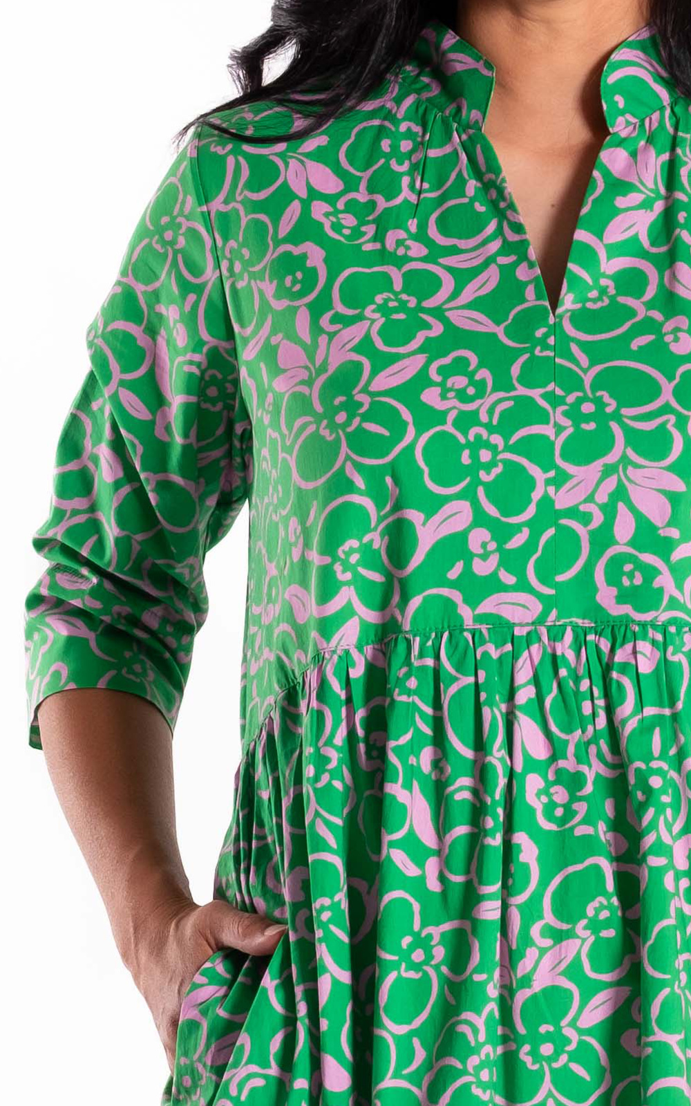 Collar Tiered Dress product photo.