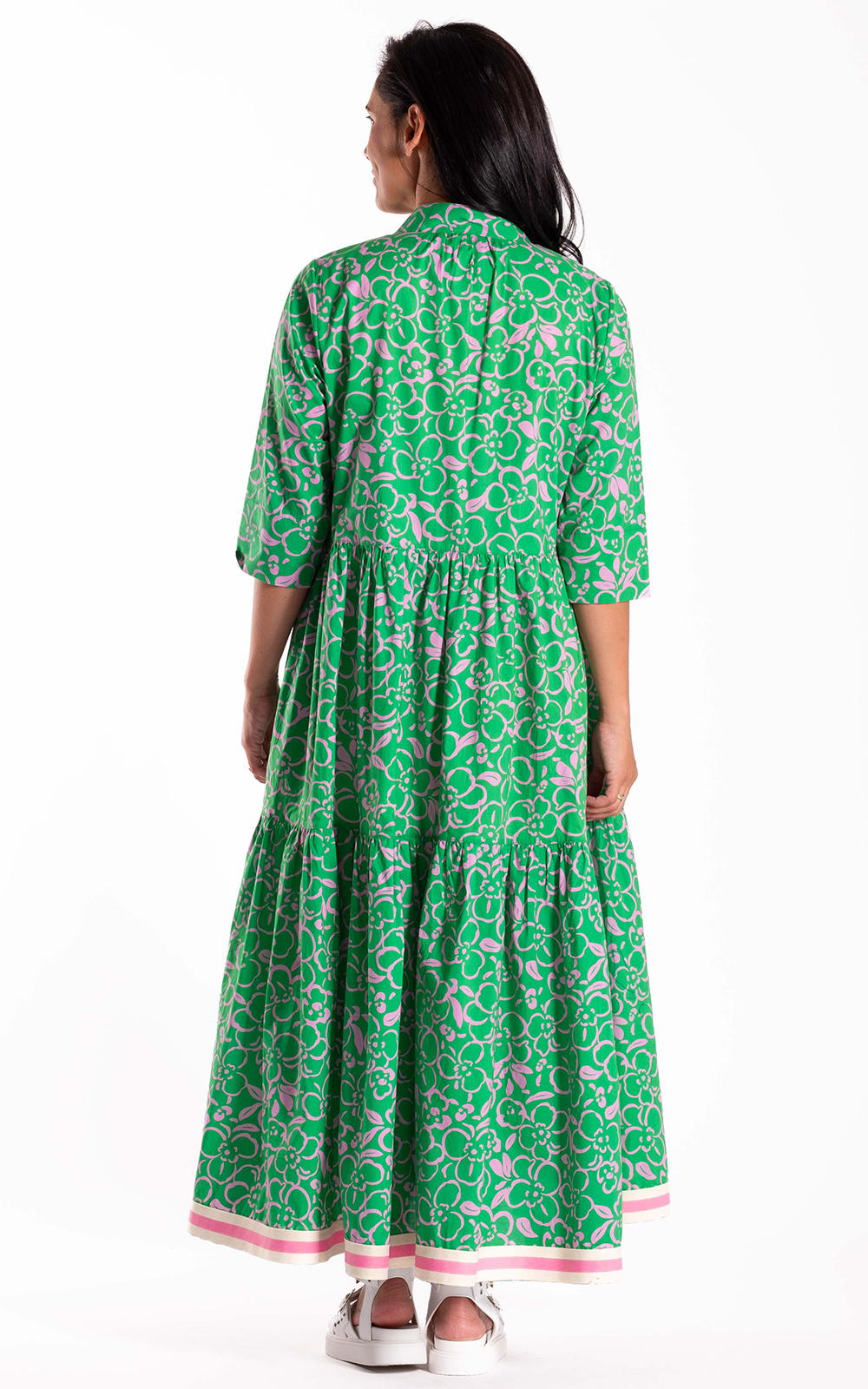 Collar Tiered Dress product photo.
