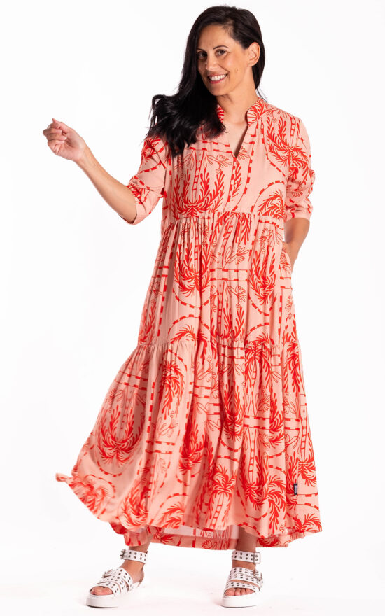 Collar Tiered Dress product photo.