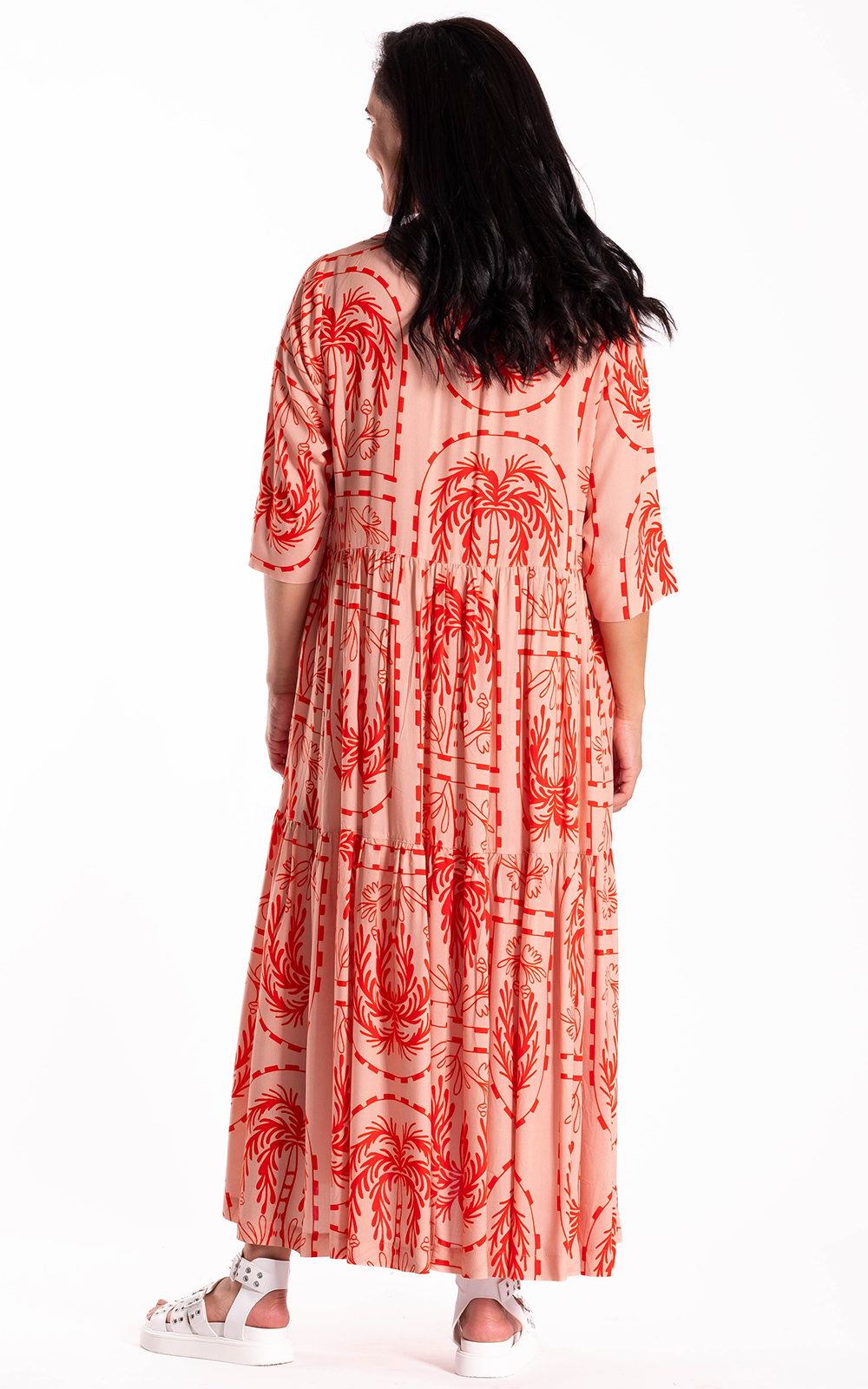 Collar Tiered Dress product photo.