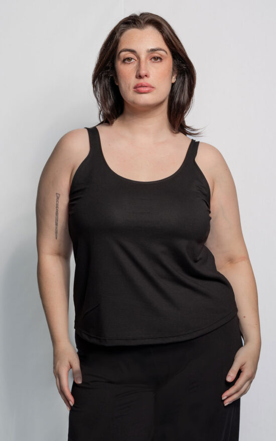 X Long Bamboo Singlet product photo.