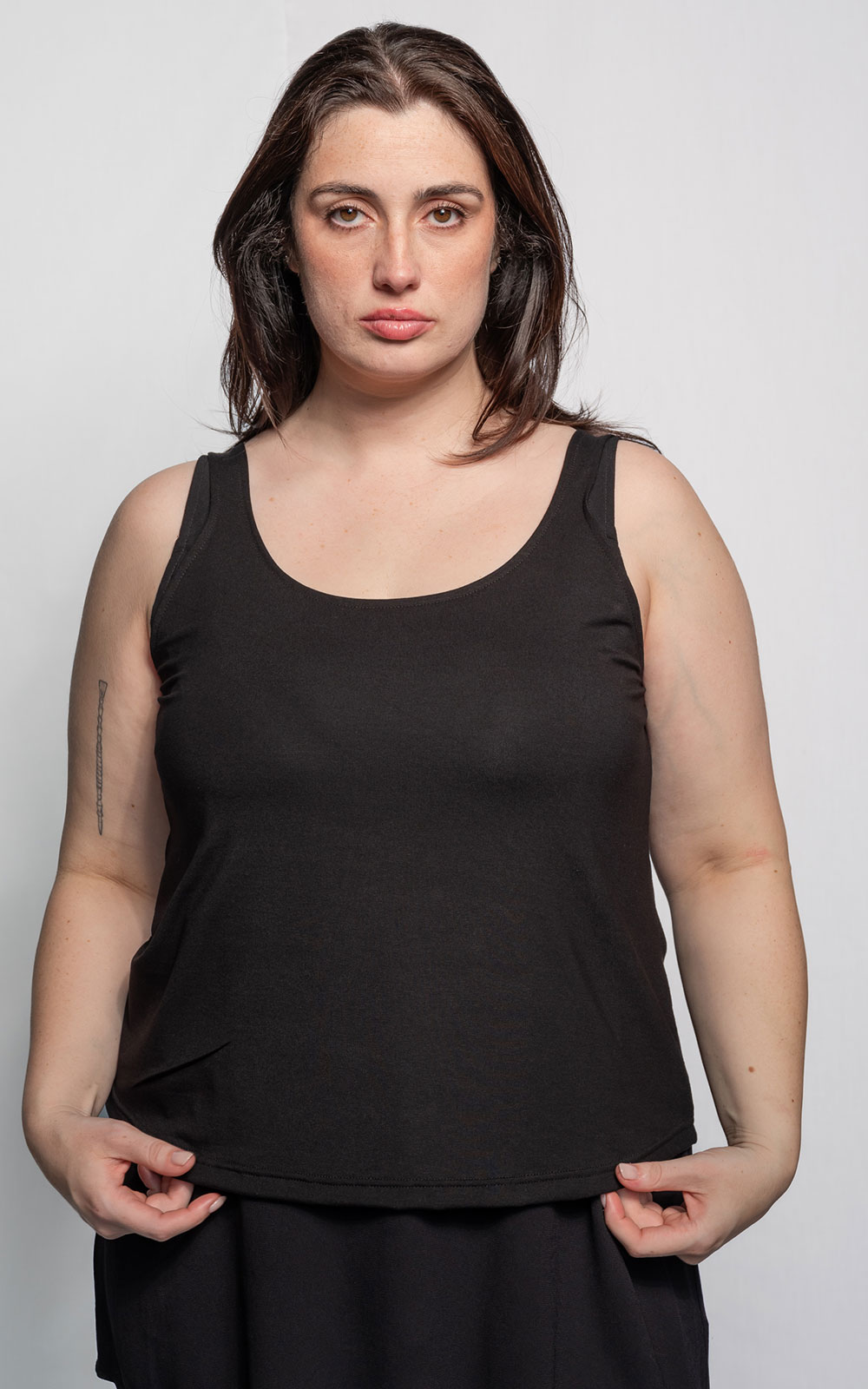 X Long Bamboo Singlet product photo.
