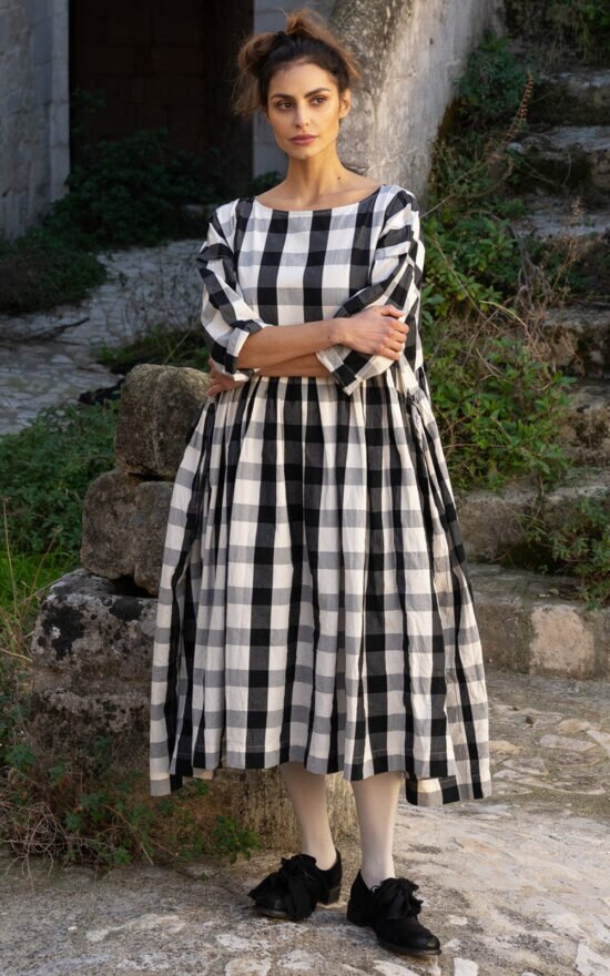 Billy Dress In Cotton Canvas product photo.