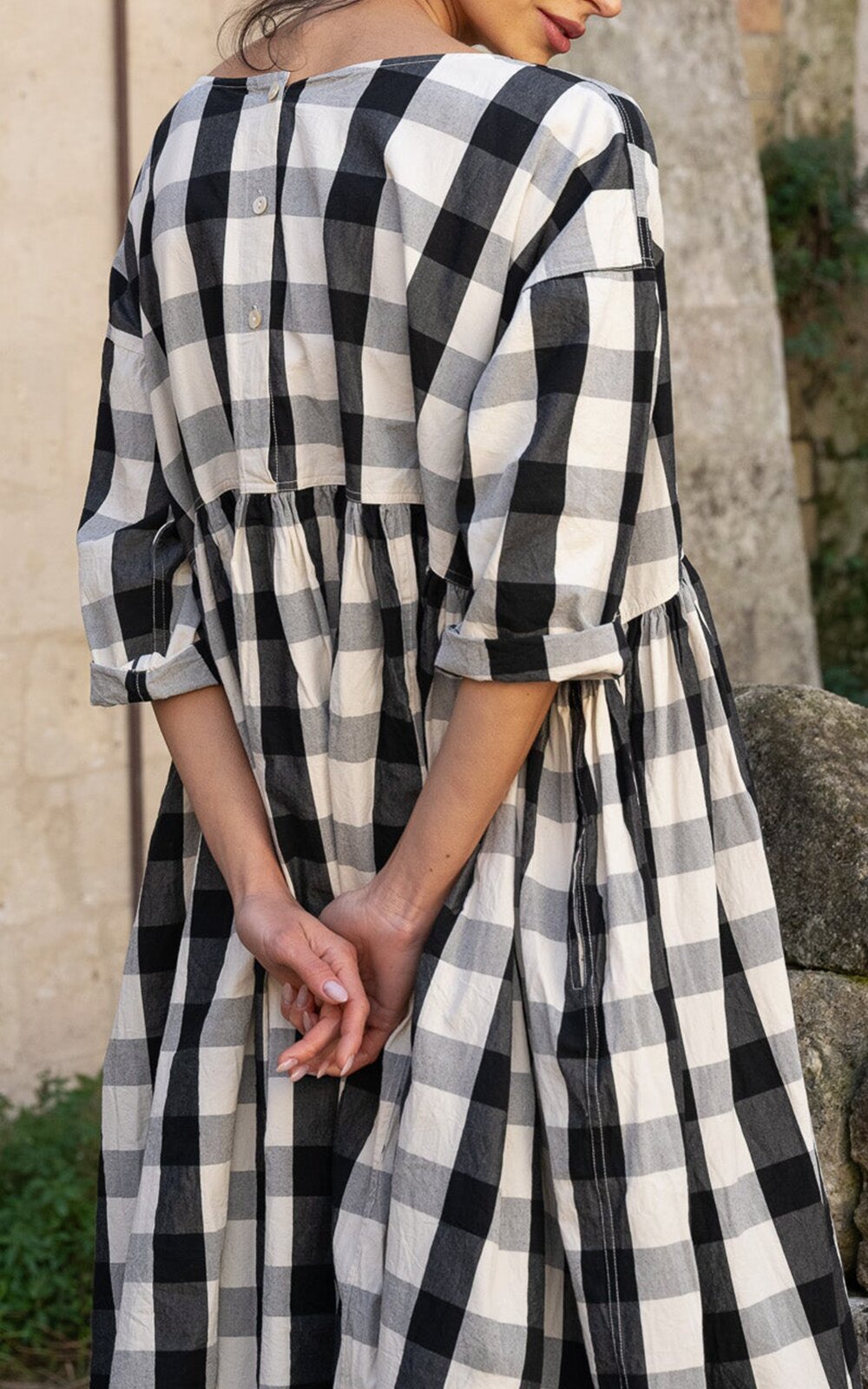 Billy Dress In Cotton Canvas product photo.