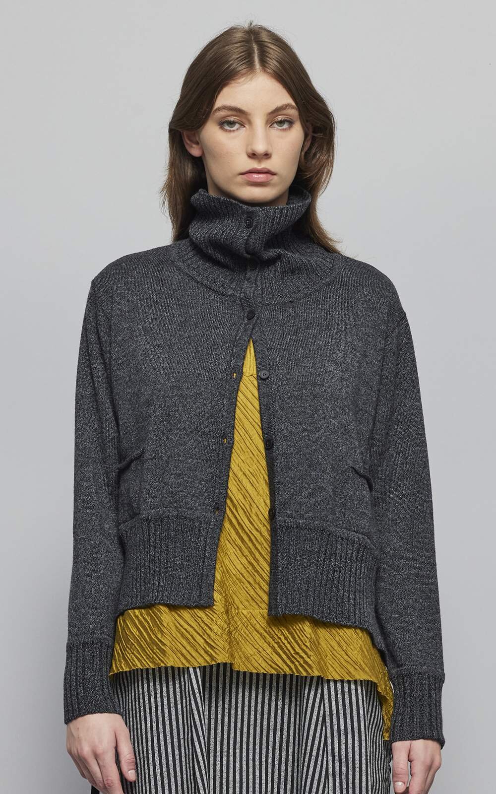 Enfold Funnel Neck Cardigan product photo.