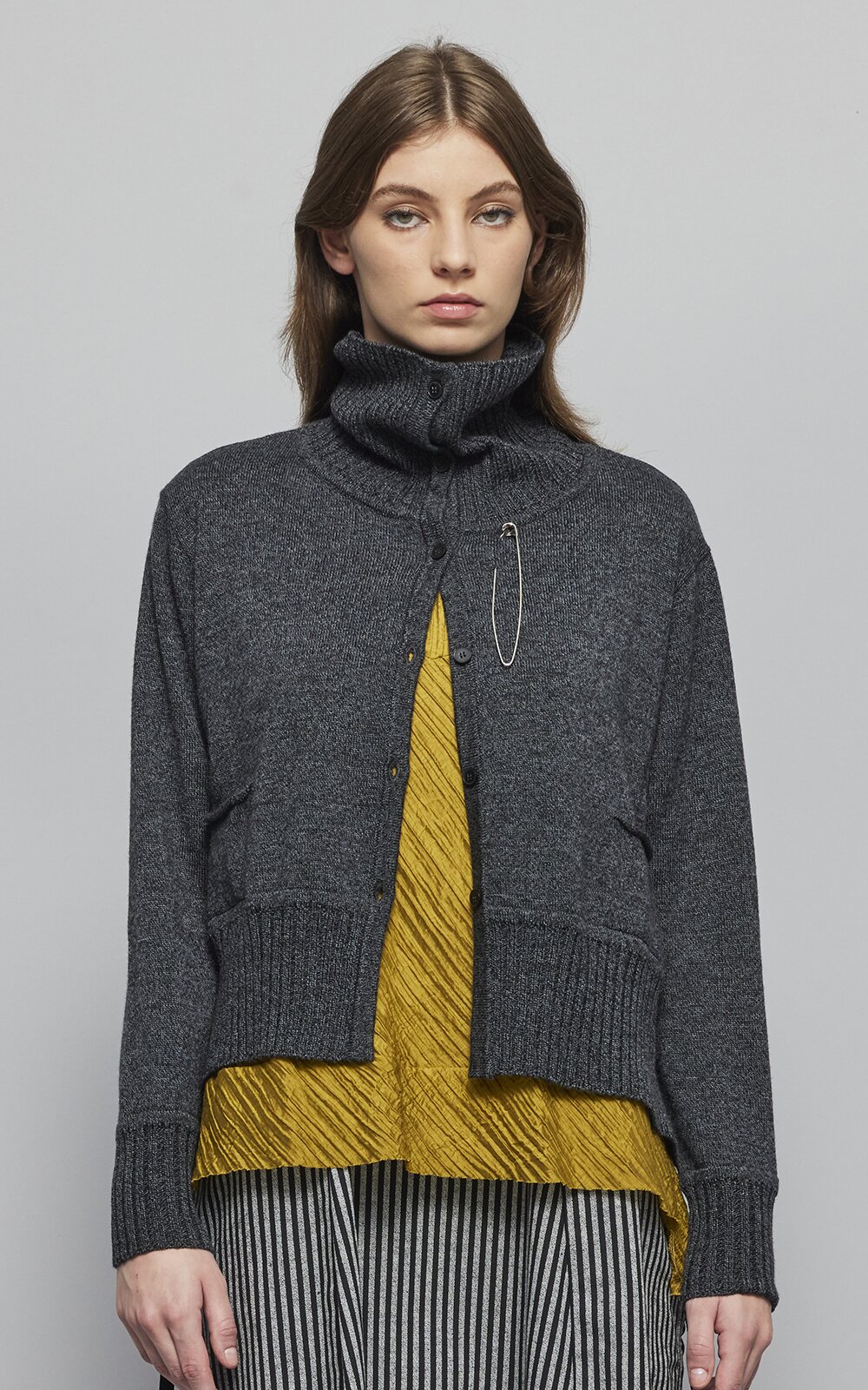 Enfold Funnel Neck Cardigan product photo.