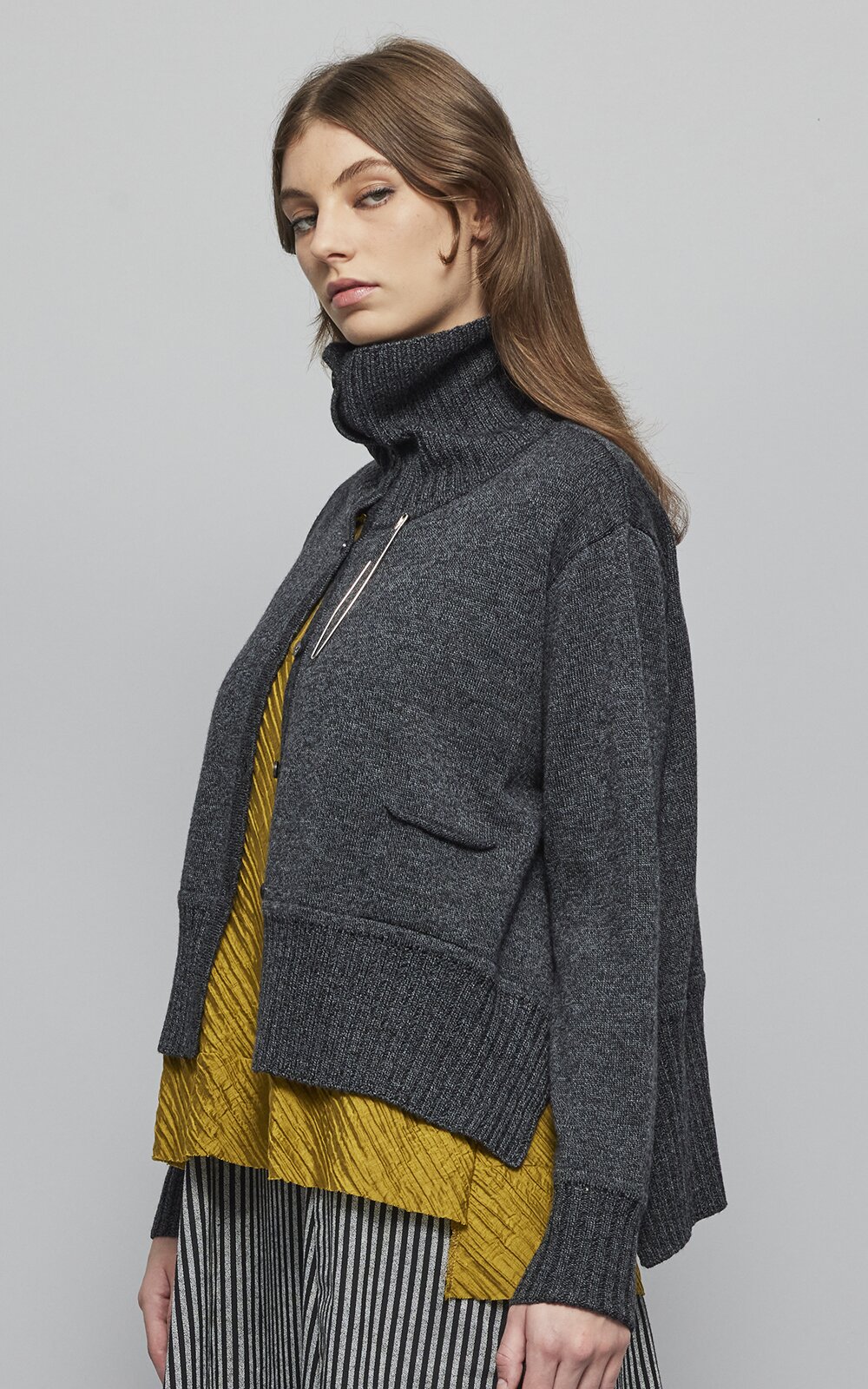Enfold Funnel Neck Cardigan product photo.