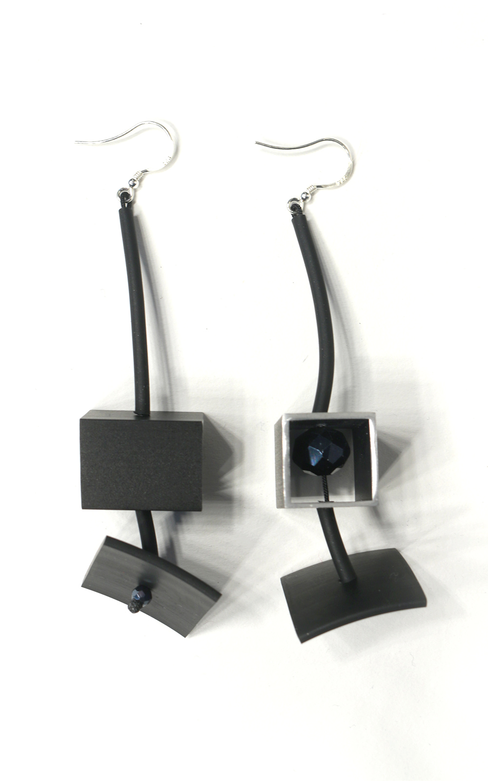 Rectangle Tube Bead Earrings product photo.