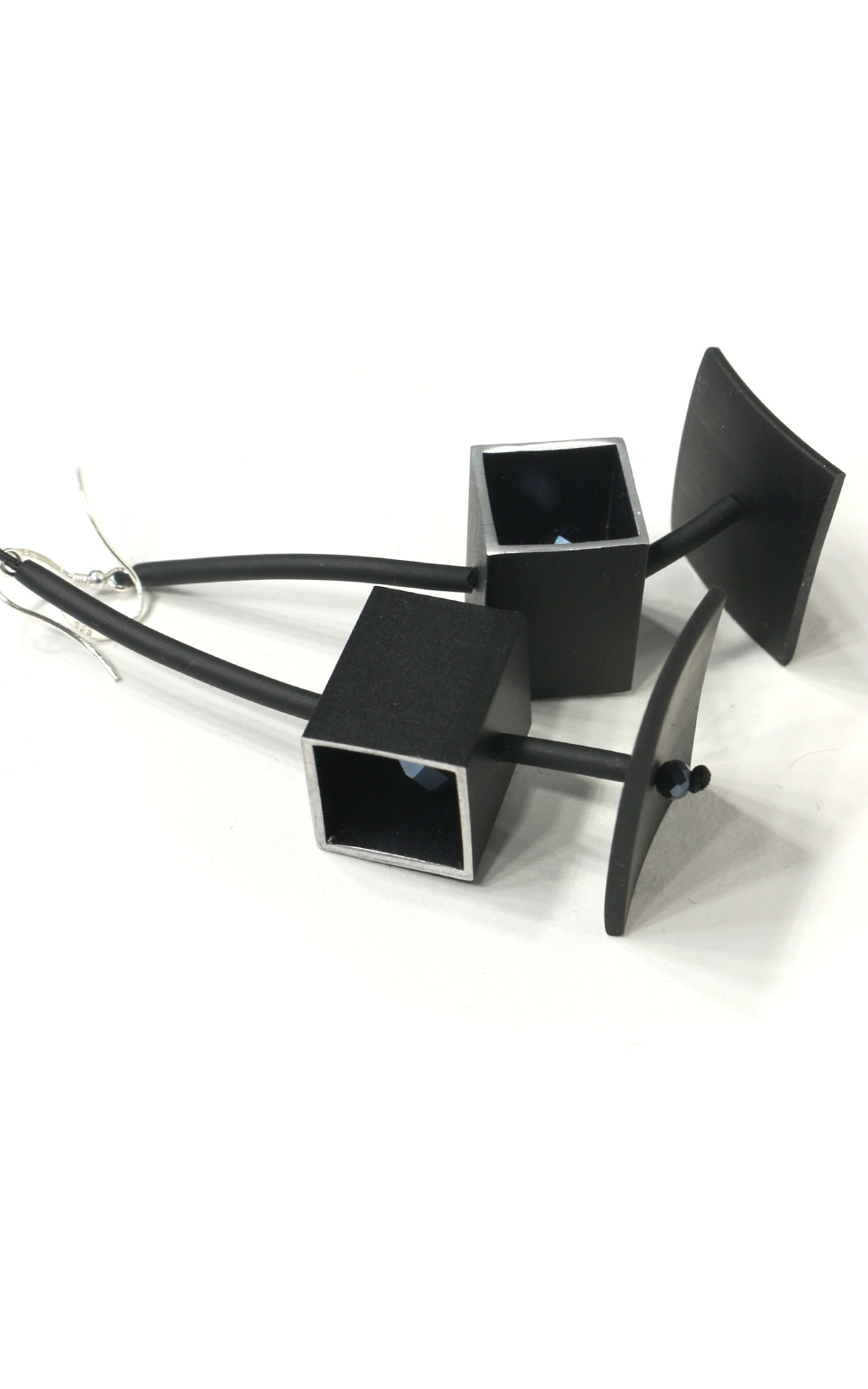 Rectangle Tube Bead Earrings product photo.