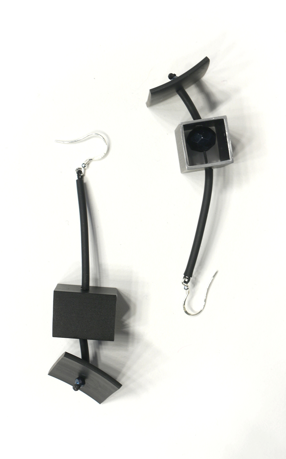 Rectangle Tube Bead Earrings product photo.