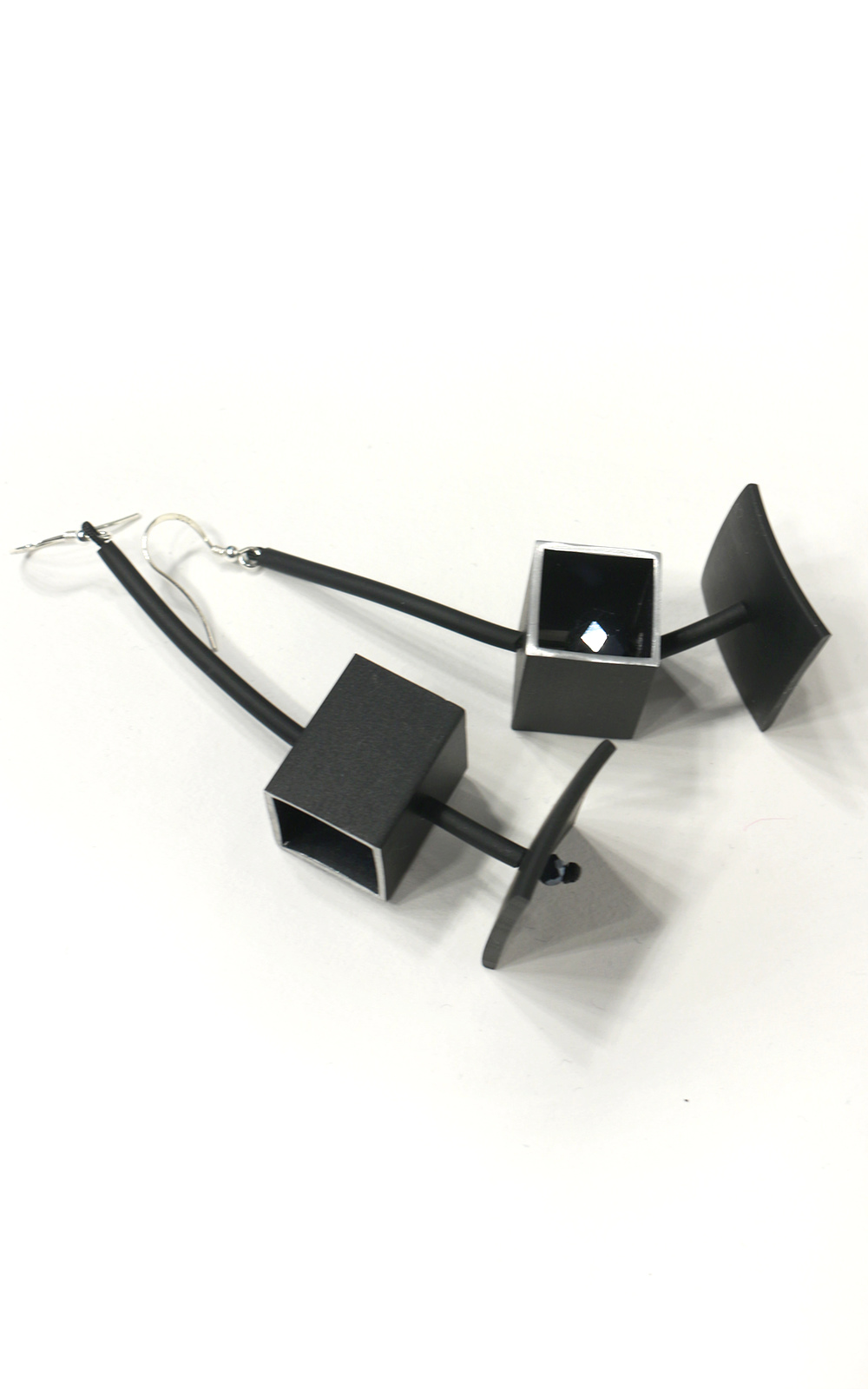 Rectangle Tube Bead Earrings product photo.