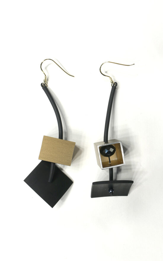 Rectangle Tube Bead Earrings product photo.