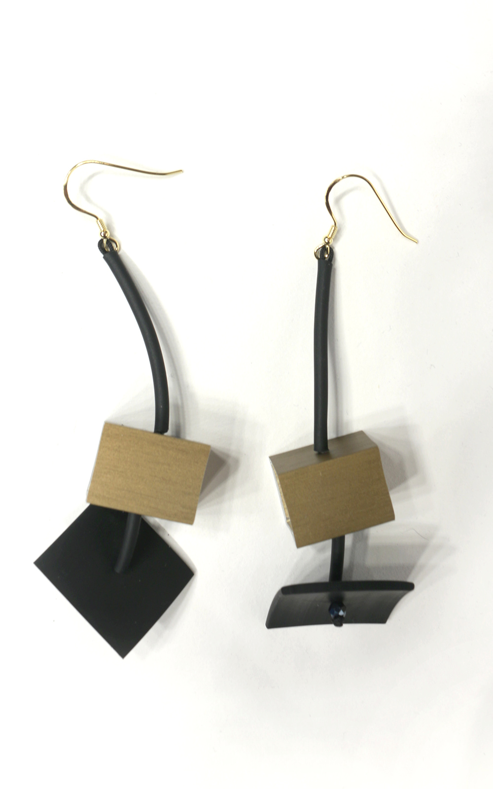 Rectangle Tube Bead Earrings product photo.