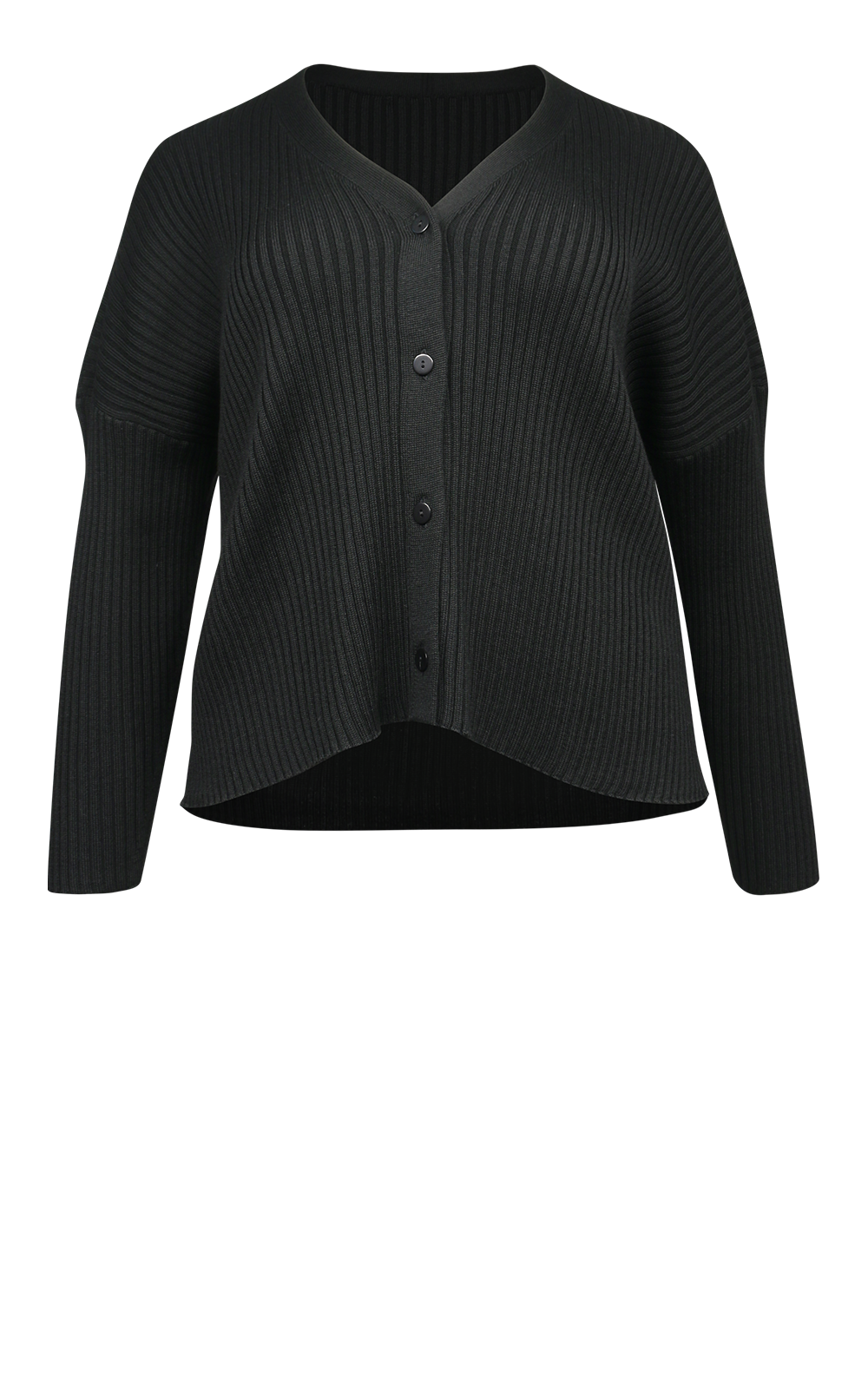 Easy Rib Vee Cardigan product photo.
