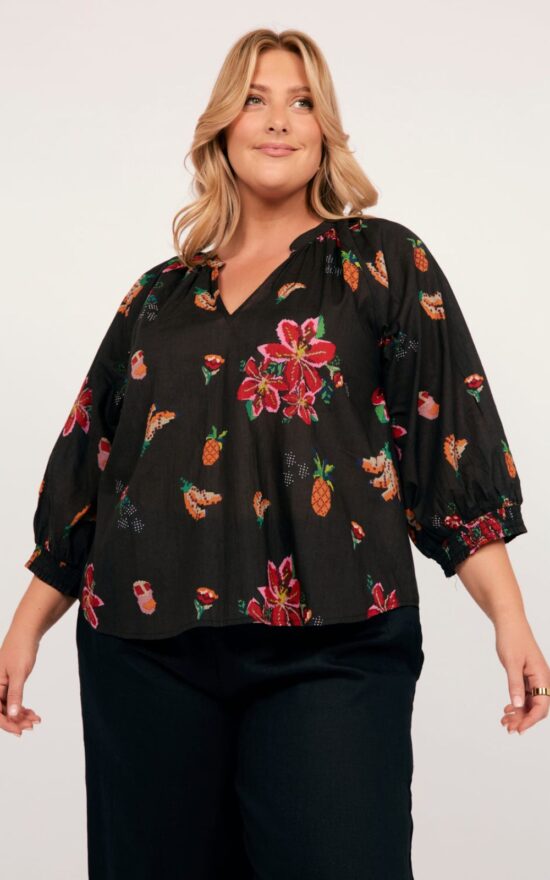 Robin Peasant Top In Tapestry Blooms  product photo.