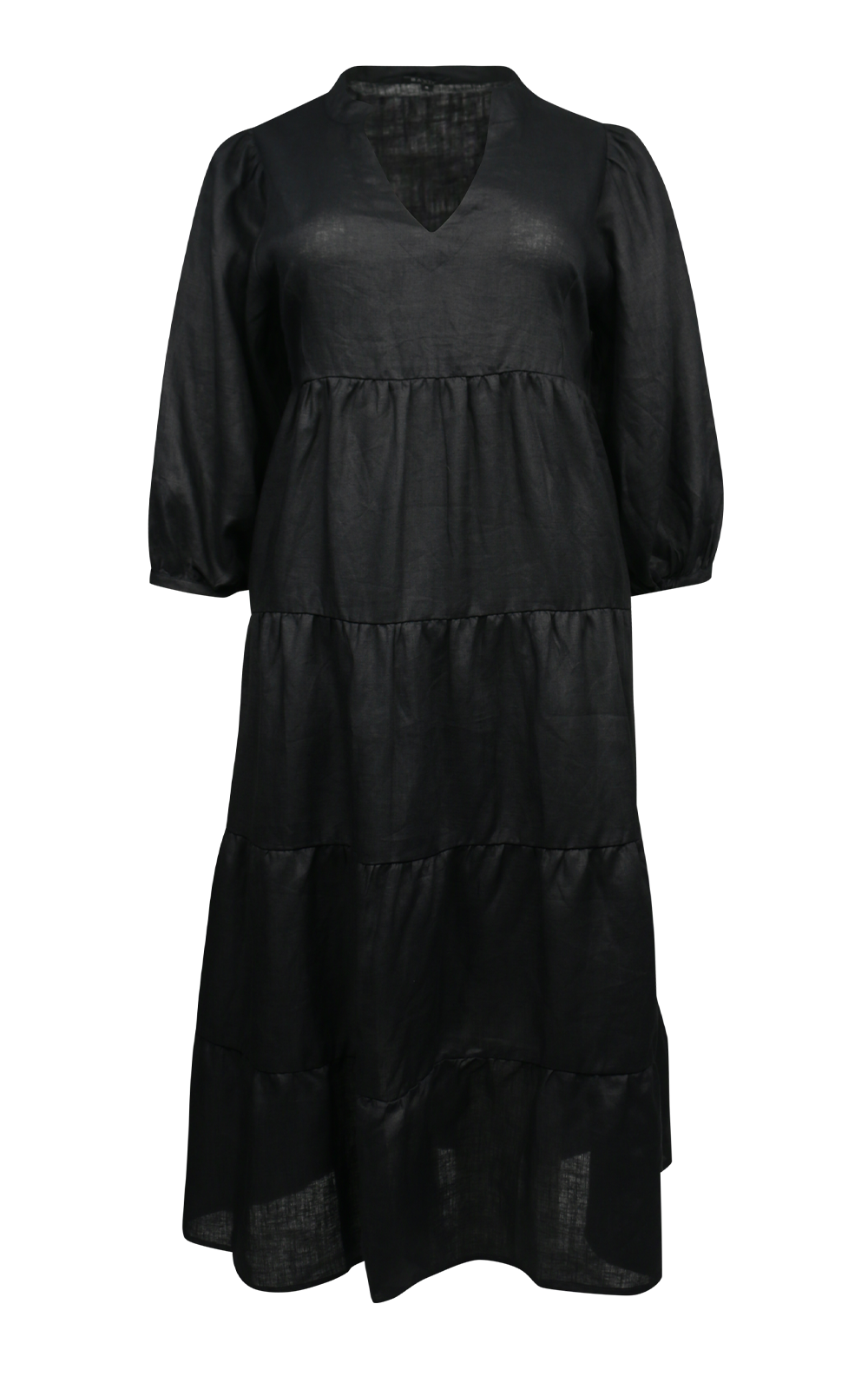 Sabre V Neck Linen Dress product photo.