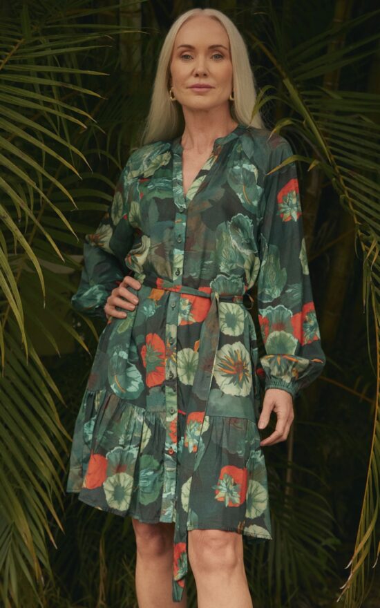 Fantasia Short Dress In Blue Lotus  product photo.