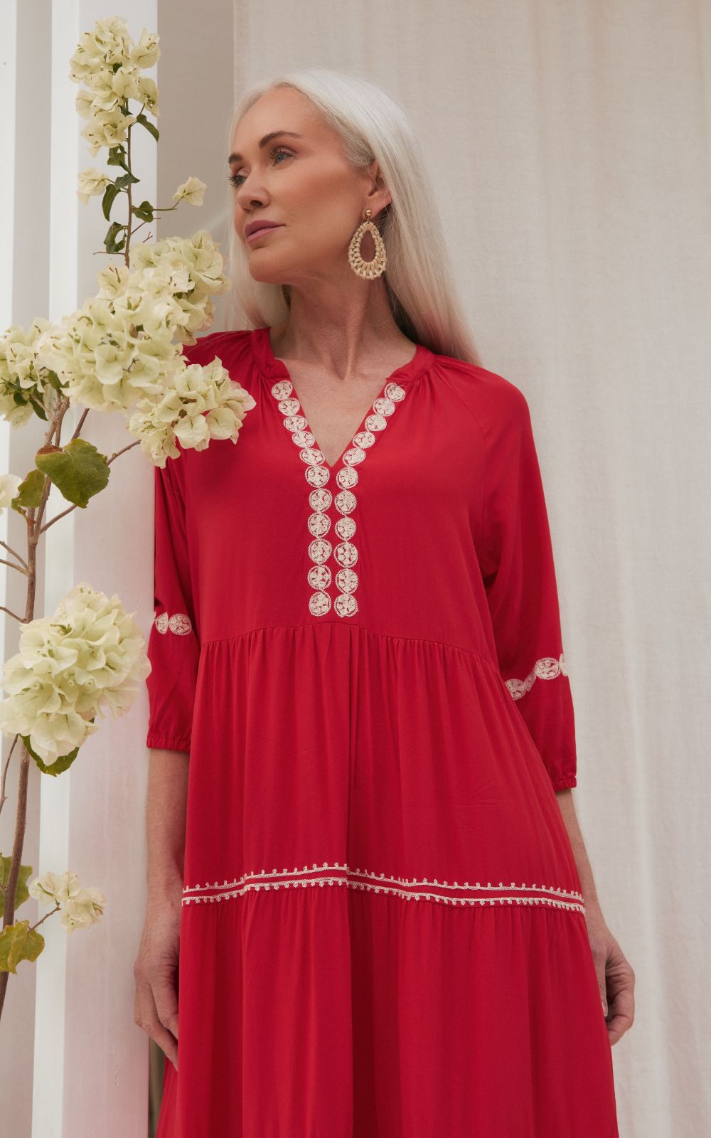 Savannah Maxi Dress In Old Lace  product photo.