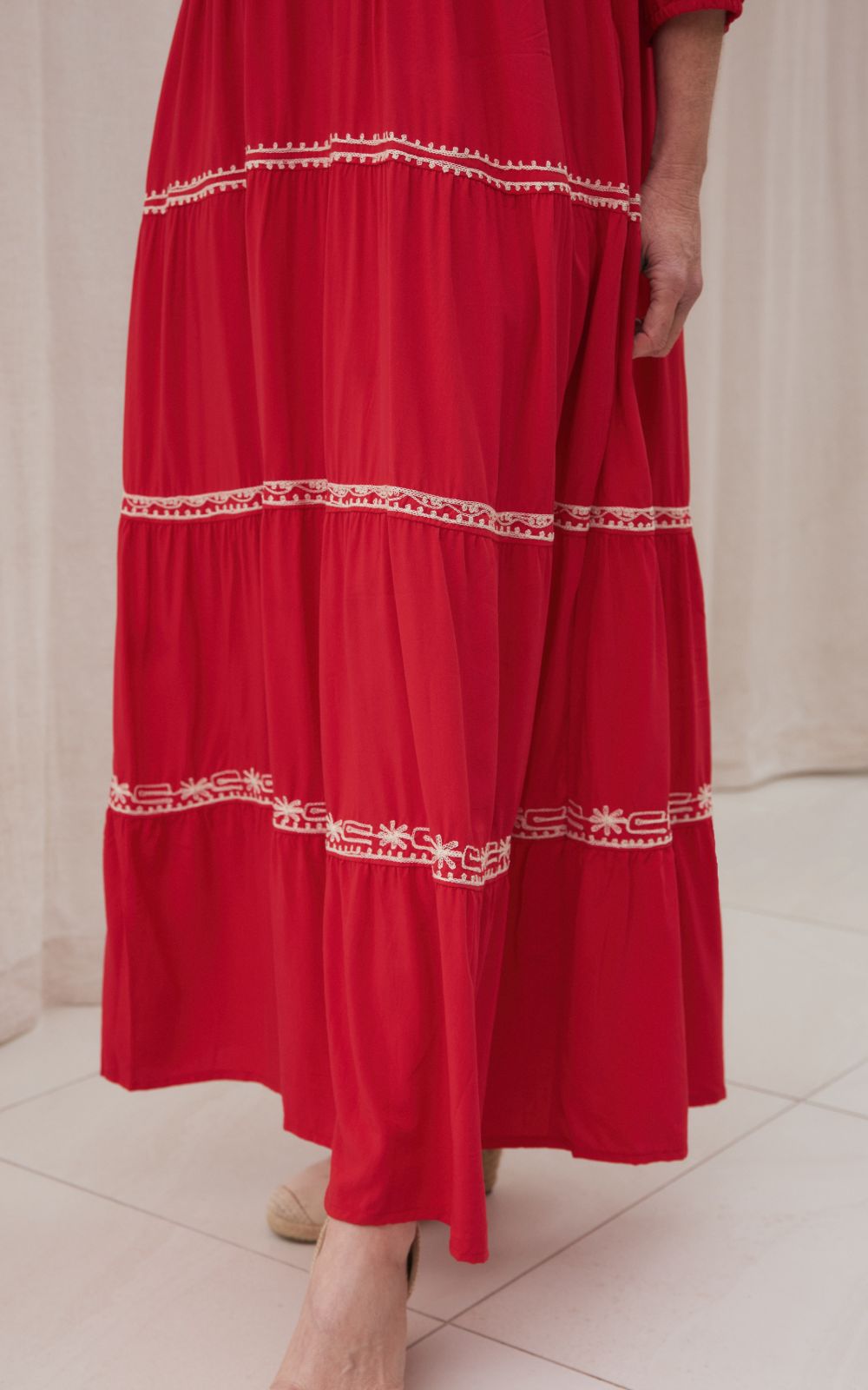 Savannah Maxi Dress In Old Lace  product photo.