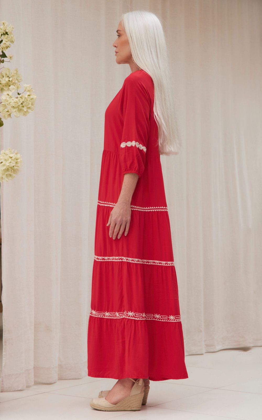 Savannah Maxi Dress In Old Lace  product photo.