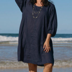 Hazel Short Linen Shift Dress