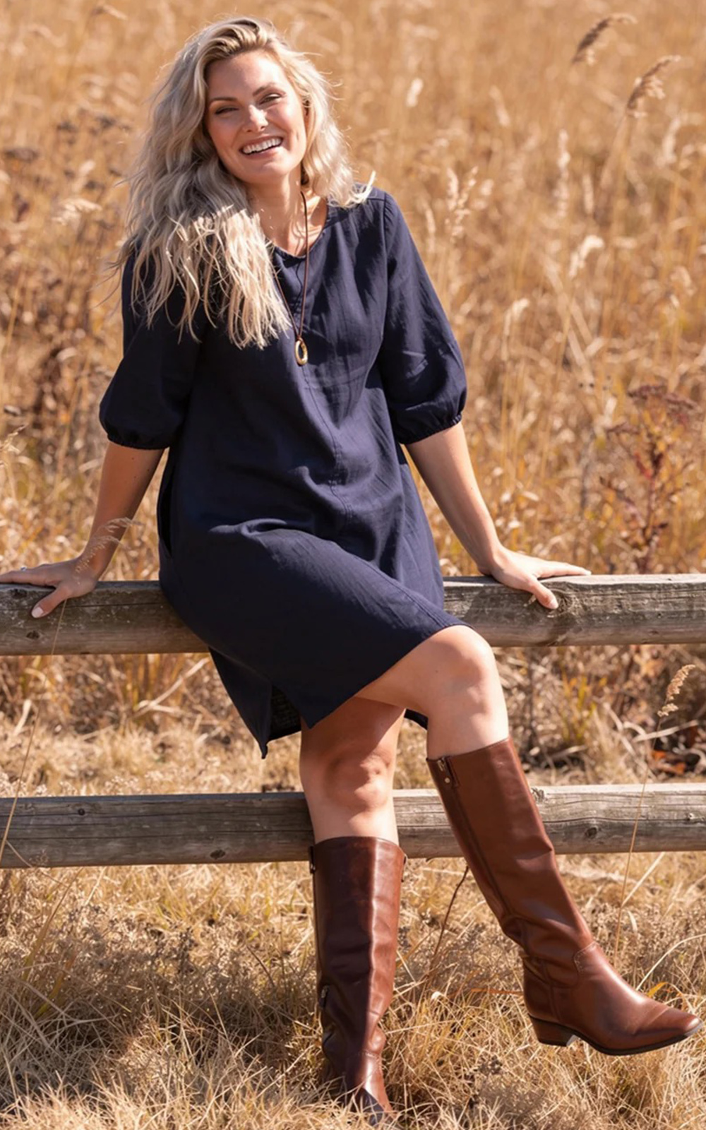 Hazel Short Linen Shift Dress product photo.