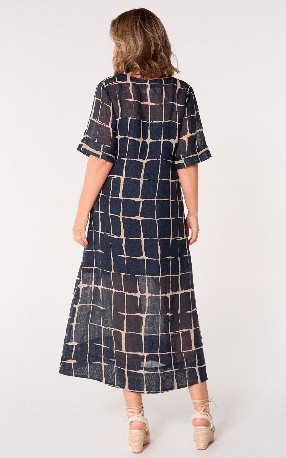 Tamara Linen V Neck Dress product photo.