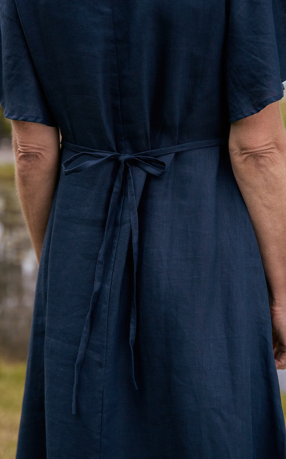 Tatum Linen Flutter Sleeve Dress  product photo.