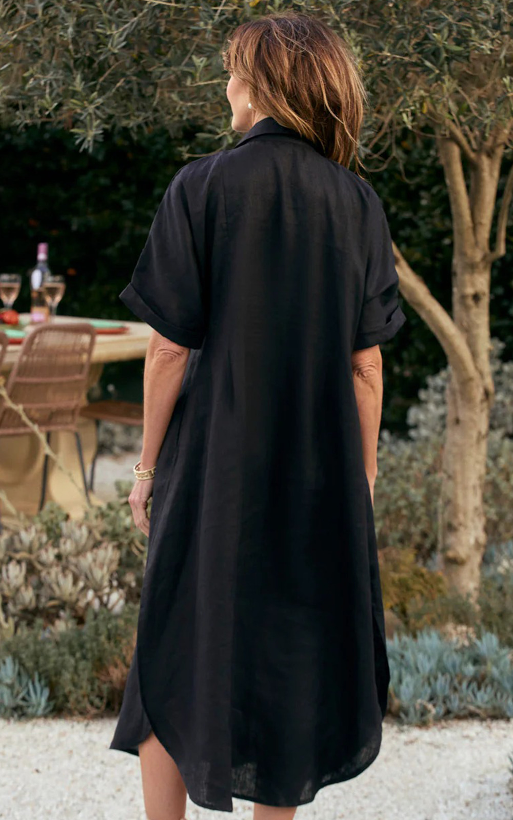 Bridget Linen Pleated Dress product photo.