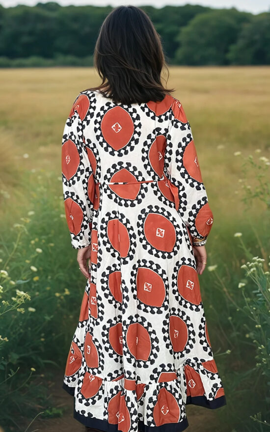 Bonnie Umbrella Dress In Chestnut product photo.